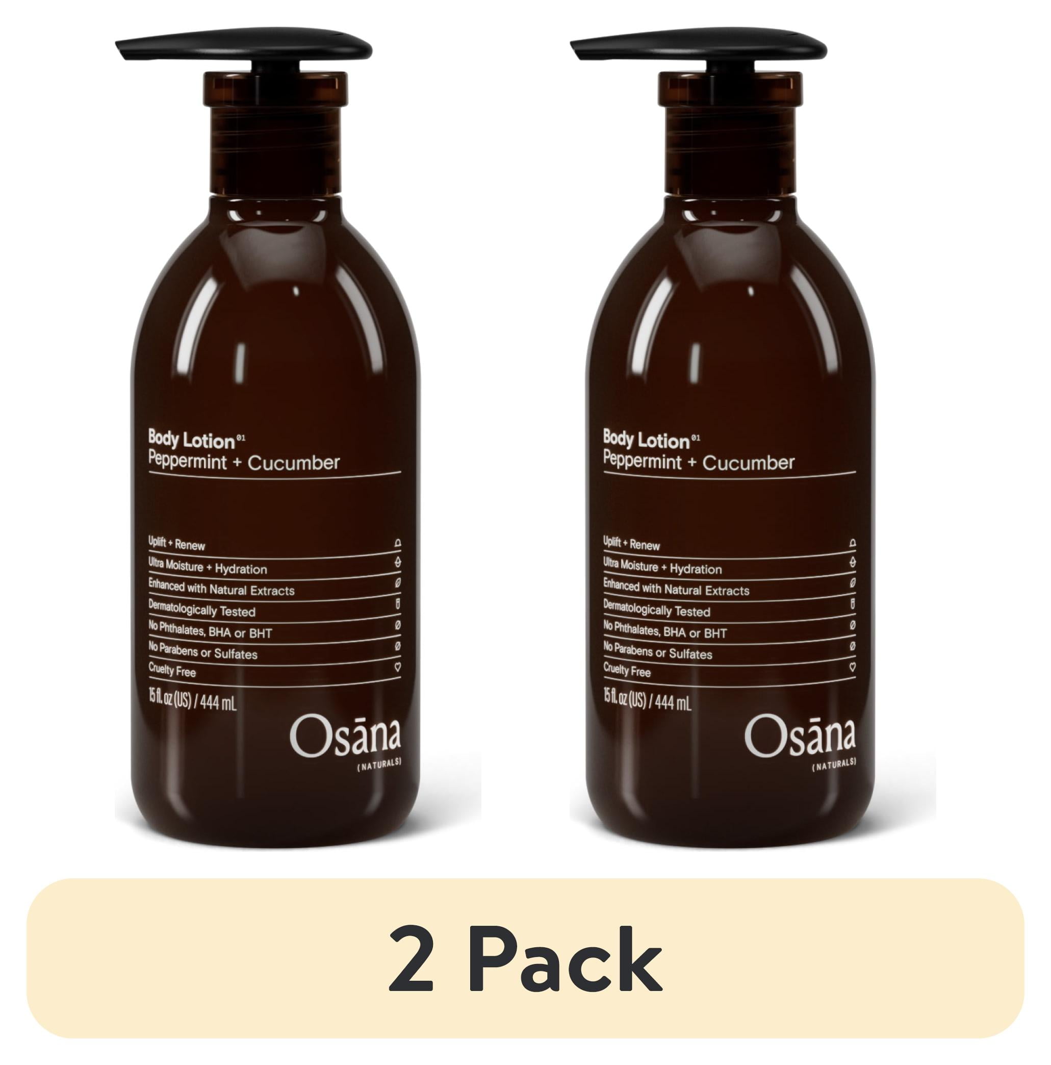 (2 pack) Osana Naturals Ultra Moisture + Hydration Body Lotion in Peppermint + Cucumber for Dry Skin - 15 OZ