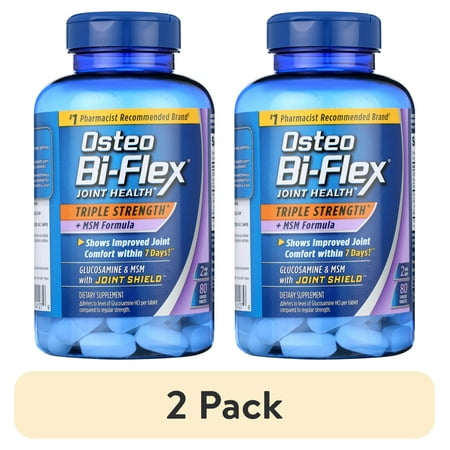 (2 pack) Osteo Bi-Flex Triple Strength with MSM, Glucosamine, Joint Health Supplement, 80 Coated Tablets