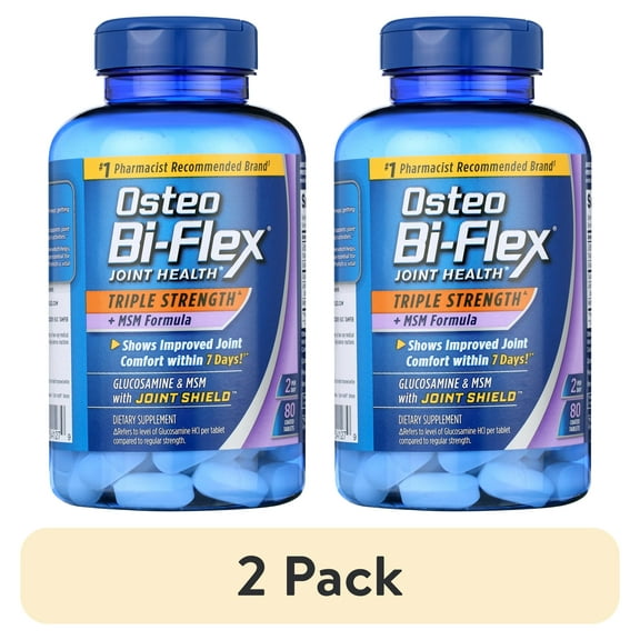 (2 pack) Osteo Bi-Flex Triple Strength with MSM, Glucosamine, Joint Health Supplement, 80 Coated Tablets