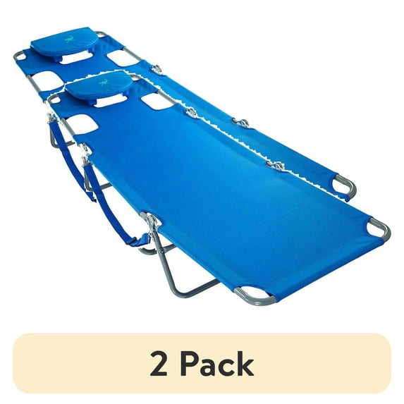(2 pack) Ostrich Folding Chaise Lounge, Blue
