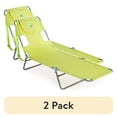 thumbnail image 1 of (2 pack) Ostrich The Original Chaise Beach Chair, Folding Reclining Outdoor Lounger, Lime Green, 1 of 12