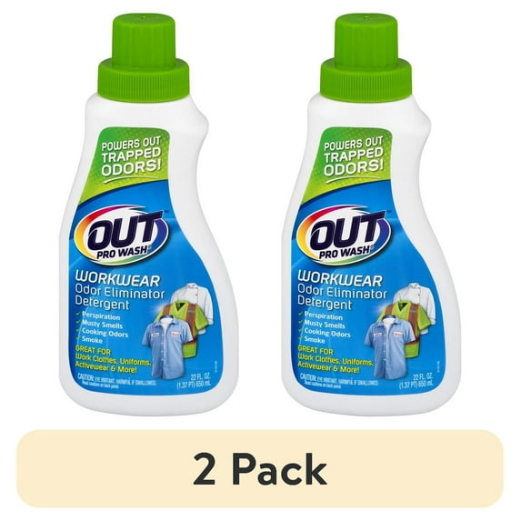 (2 pack) Out ProWash Odor Eliminator Laundry Detergent Liquid, Unscented, 22 oz., 1 Count