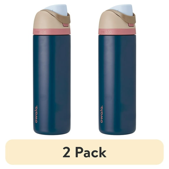 (2 pack) Owala FreeSip Stainless Steel Water Bottle, 24oz, Sleepy Skies Navy