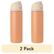 2 pack Owala FreeSip Stainless Steel Water Bottle, 24oz, Flamango Salmon