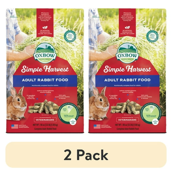 (2 pack) Oxbow Simple Harvest Adult Rabbit Food 3.5lb.
