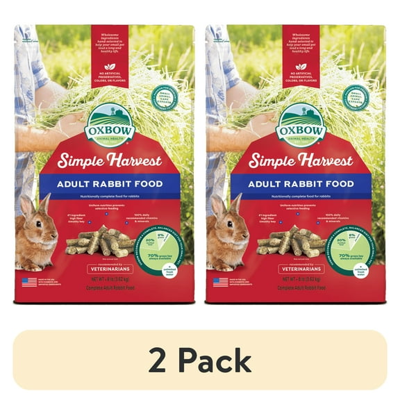 (2 pack) Oxbow Simple Harvest Adult Rabbit Food 8lb.