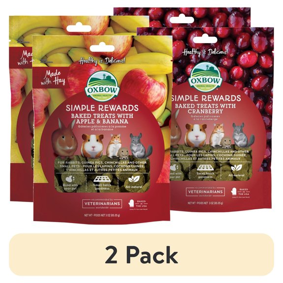 (2 pack) Oxbow Simple Rewards Apple Banana Treats 3oz.