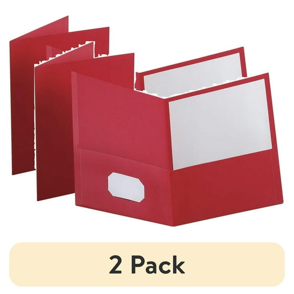 (2 pack) Oxford 2-Pocket Folder, 100 Sheet Capacity, Red, Pack of 25