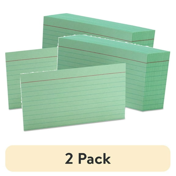 Oxford, OXF7321GRE, Colored Ruled Index Cards, 100 / Pack