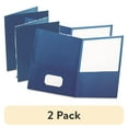 thumbnail image 1 of (2 pack) Oxford Twin-Pocket Folder, Embossed Leather Grain Paper, 0.5" Capacity, 11 x 8.5, Blue, 25/Box, 1 of 4