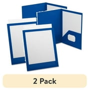 (2 pack) Oxford Viewfolio Presentation Folders Letter - 8 1/2" x 11" , 9 1/2" x 11 5/8" Sheet Size - 2 Pocket(s) - Polypropylene - Blue - 1.60 oz - 1 Each