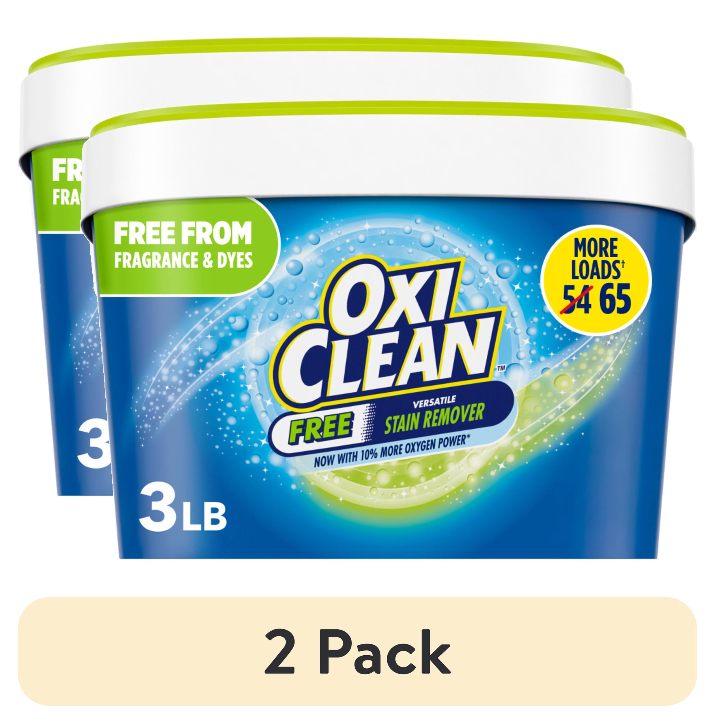 (2 pack) OxiClean Free Versatile Home and Laundry Stain Remover Powder, No Dyes or Perfumes, 3 lb