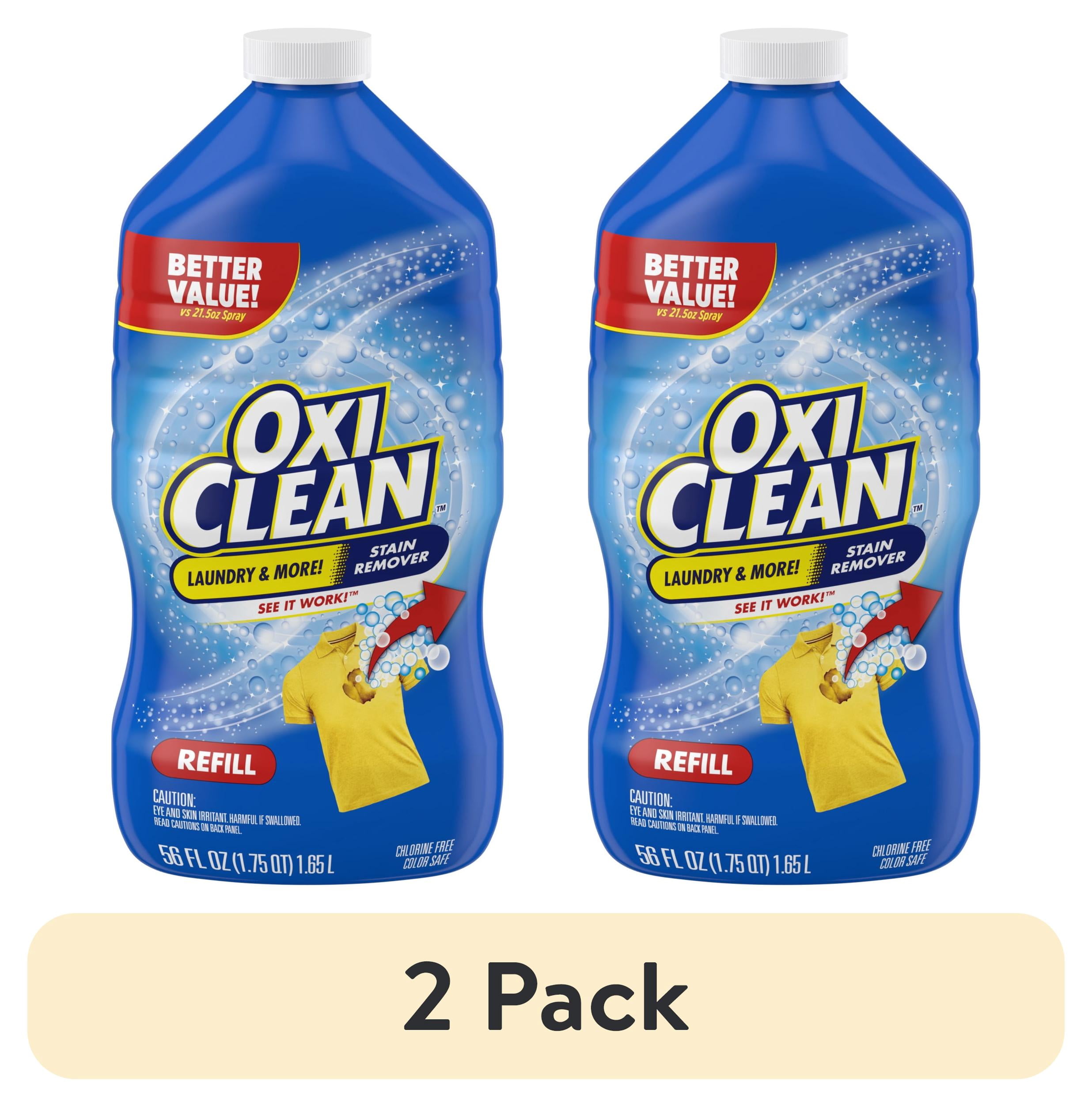 (2 pack) OxiClean Laundry Stain Remover Refill, 56 fl oz
