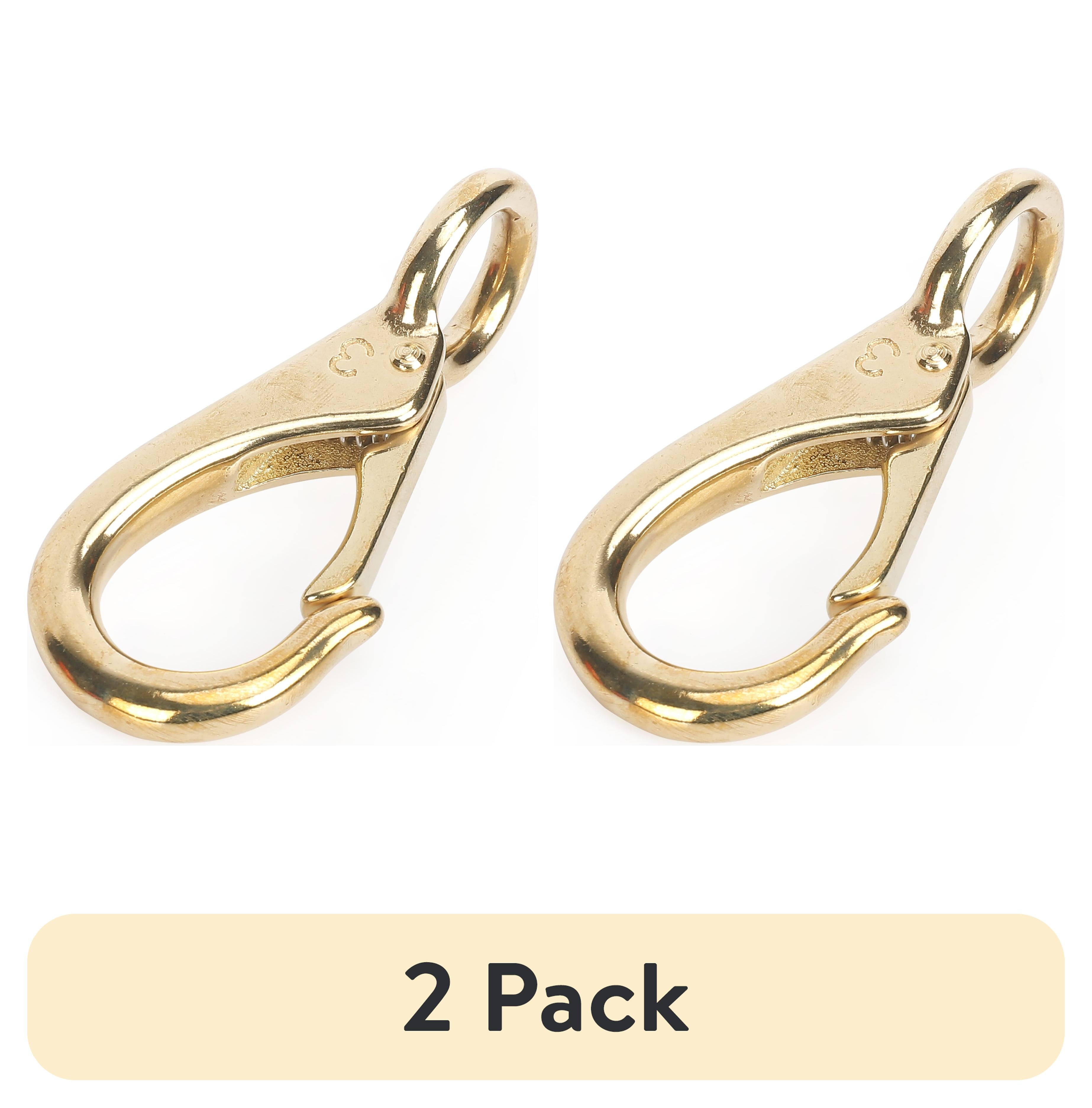 (2 pack) Ozark Trail 0.75-inch Brass Fixed Eye Boat Spring Snap Hook