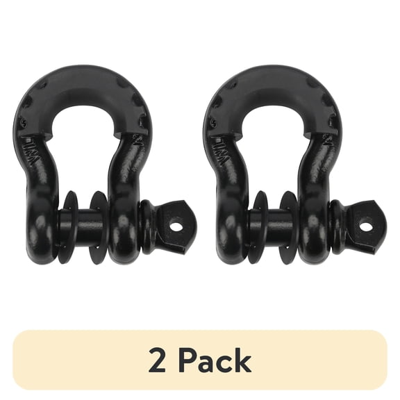 (2 pack) Ozark Trail 1/2" D-Ring Shackle, BlackD Shackle Rugged, 4,000 lbs Capacity 1 Pack