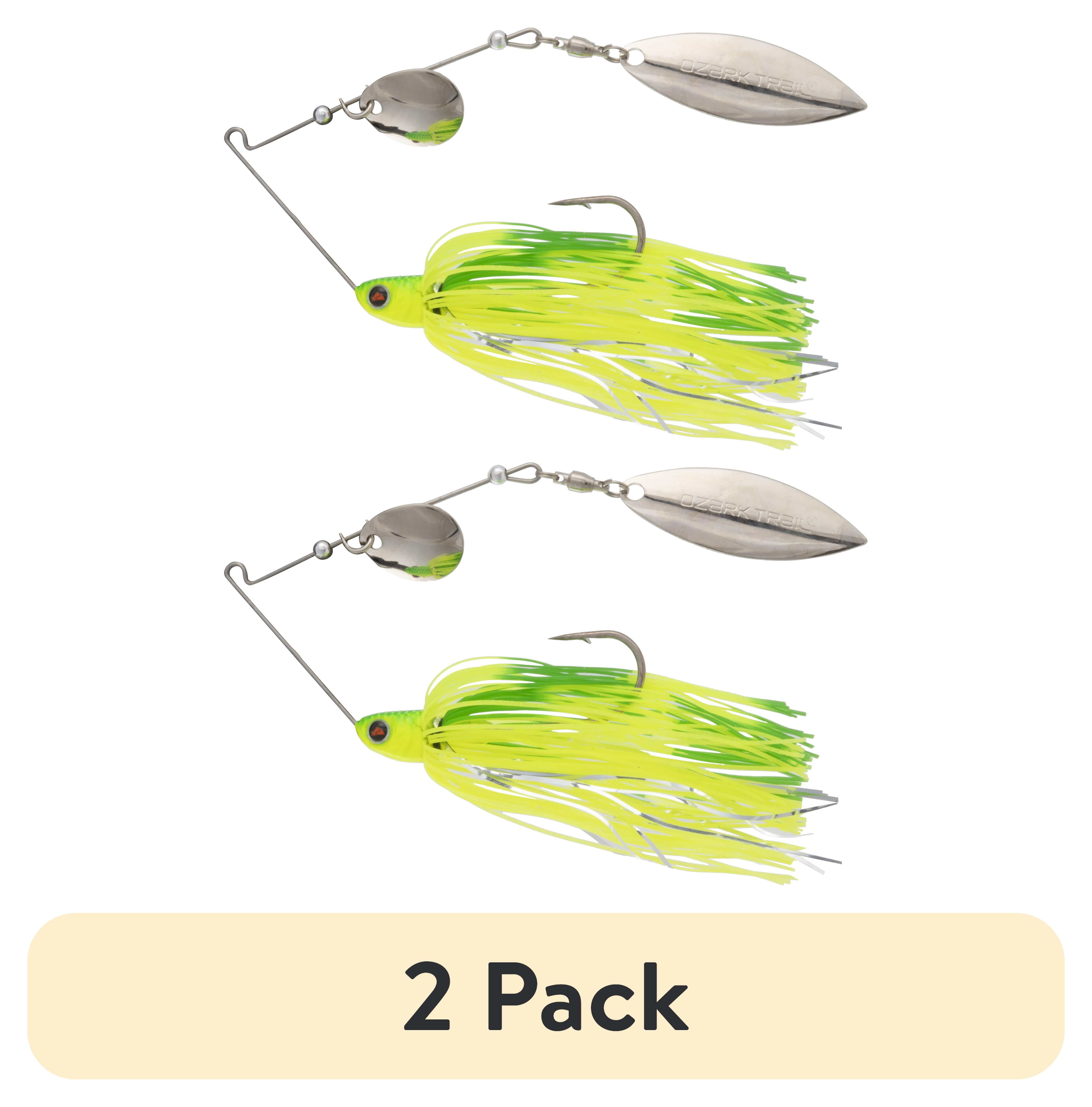 (2 pack) Ozark Trail 1/2 oz. Spinnerbait Lure for Bass Fishing, Chartreuse