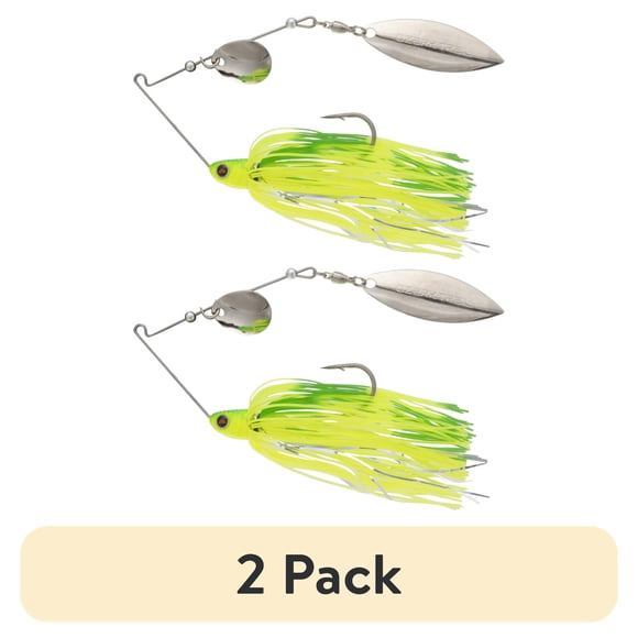 (2 pack) Ozark Trail 1/2 oz. Spinnerbait Lure for Bass Fishing, Chartreuse