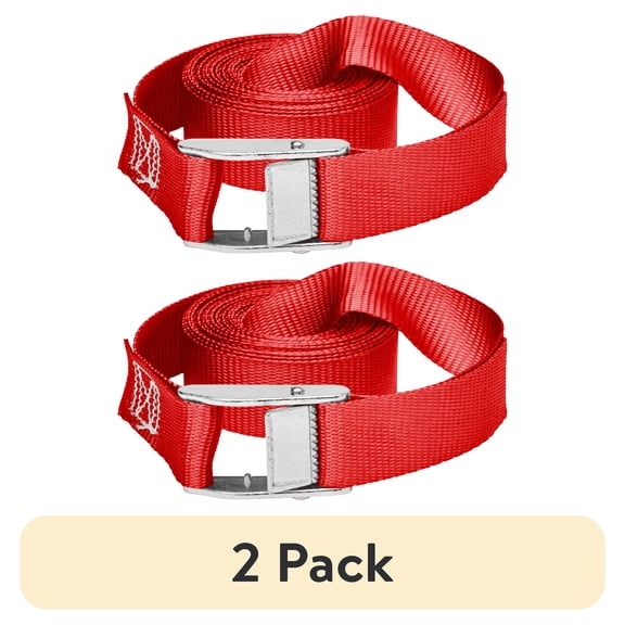 (2 pack) Ozark Trail 10' x 1" Cam Buckle Lashing Strap Tie Down, 250 lbs., 2 Pack
