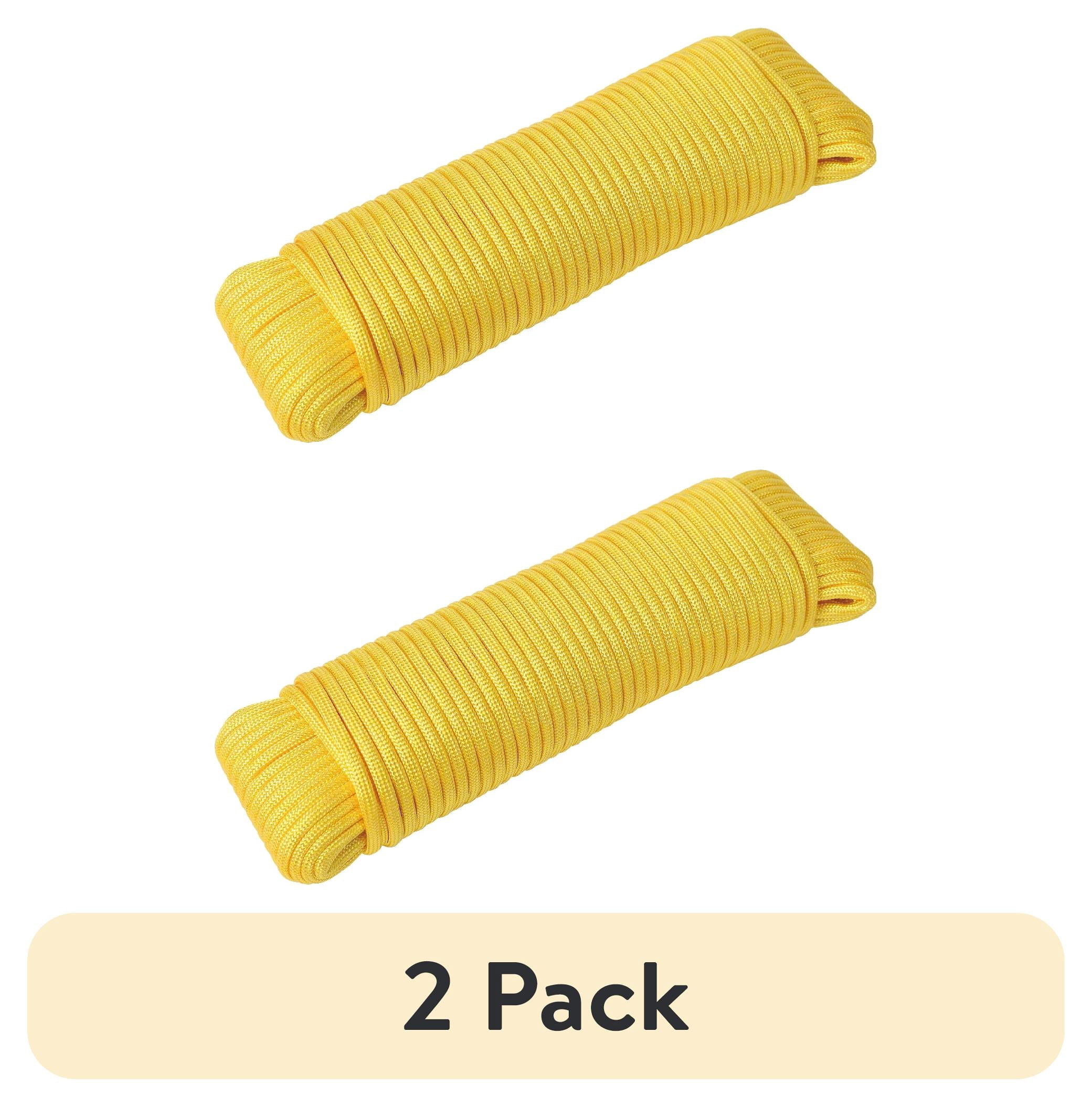 (2 pack) Ozark Trail 550 lb Polyester Paracord Rope, Yellow, 100'