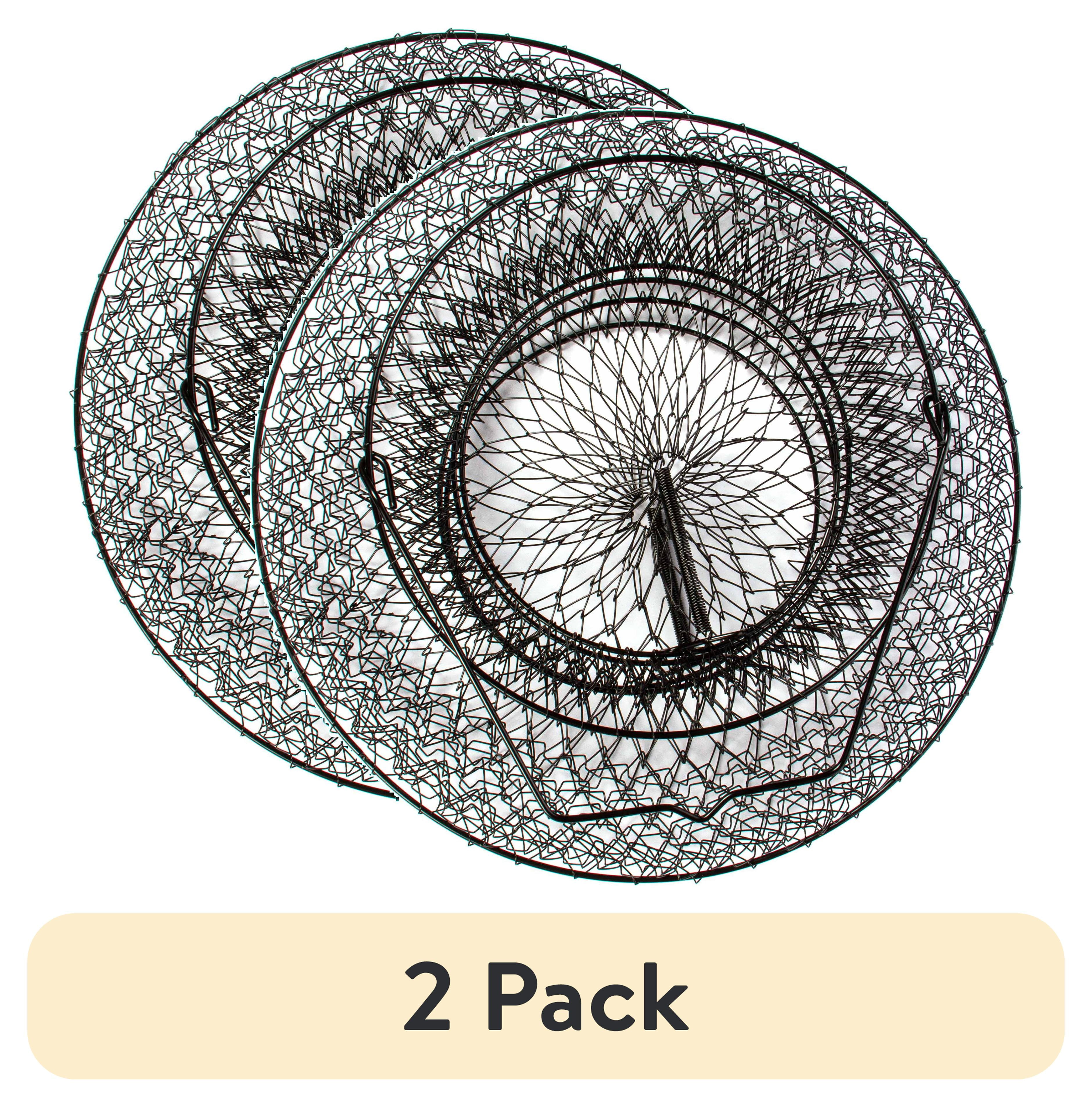 (2 pack) Ozark Trail 13 in Collapsible Fish Basket, Lightweight Wire Fish Keeper with Spring Loaded Trap Doors for Freshwater and Saltwater Use
