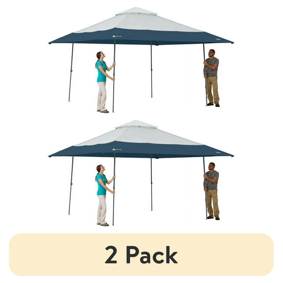 (2 pack) Ozark Trail 14' x 14' Instant Lighted Canopy for Camping - Blue, Gray