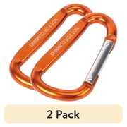 (2 pack) Ozark Trail Aluminum Spring-Loaded D-Shaped Carabiners, 8 cm, Orange, 2 Count