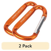 (2 pack) Ozark Trail Aluminum Spring-Loaded D-Shaped Carabiners, 8 cm, Orange, 2 Count