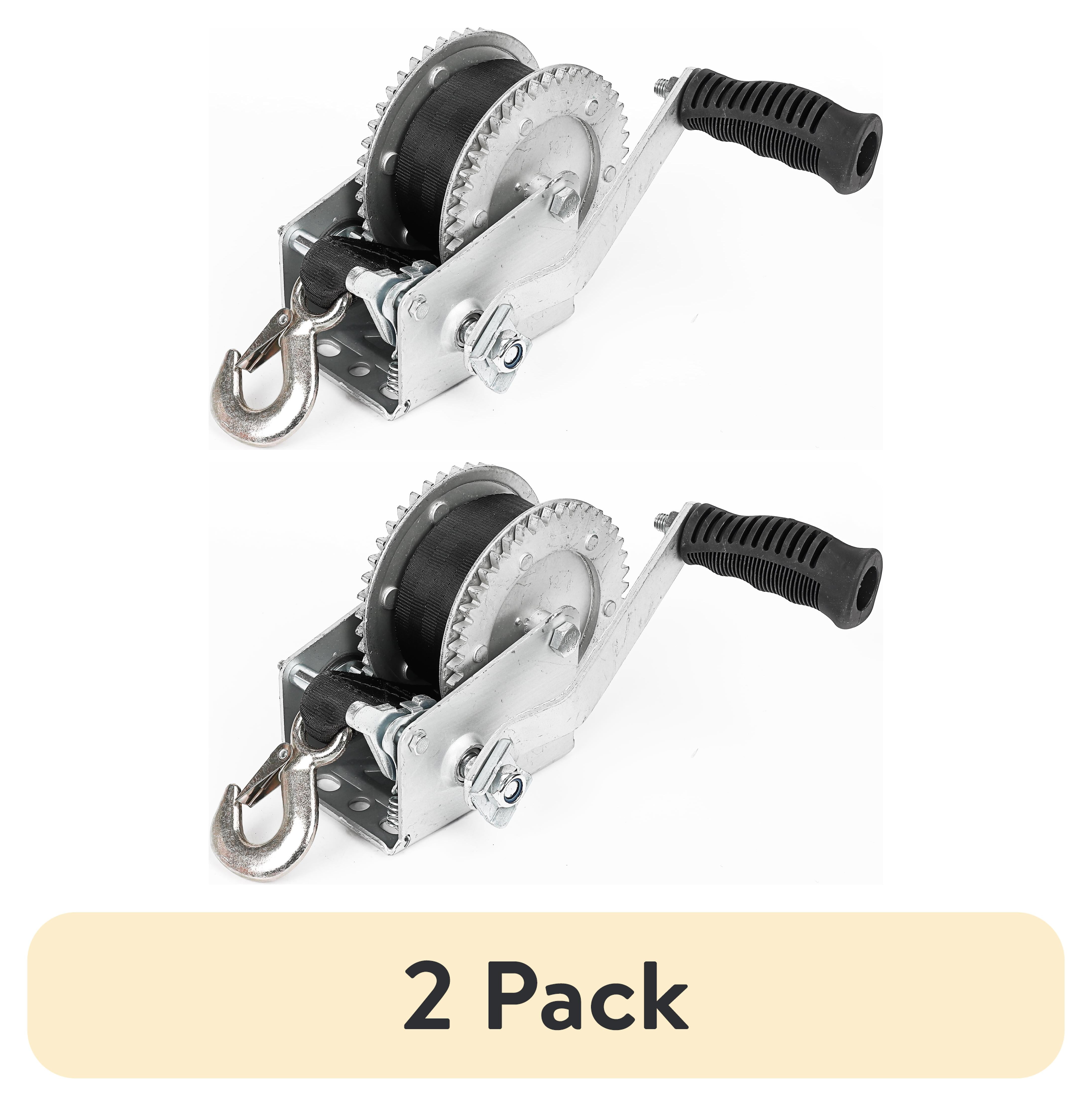 (2 pack) Ozark Trail 2000 lb Carbon Steel Trailer Winch with Strap, BT6178