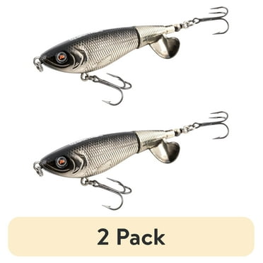 (2 pack) Ozark Trail 3.5" Topwater Prop Bait Fishing Lure, Ghost
