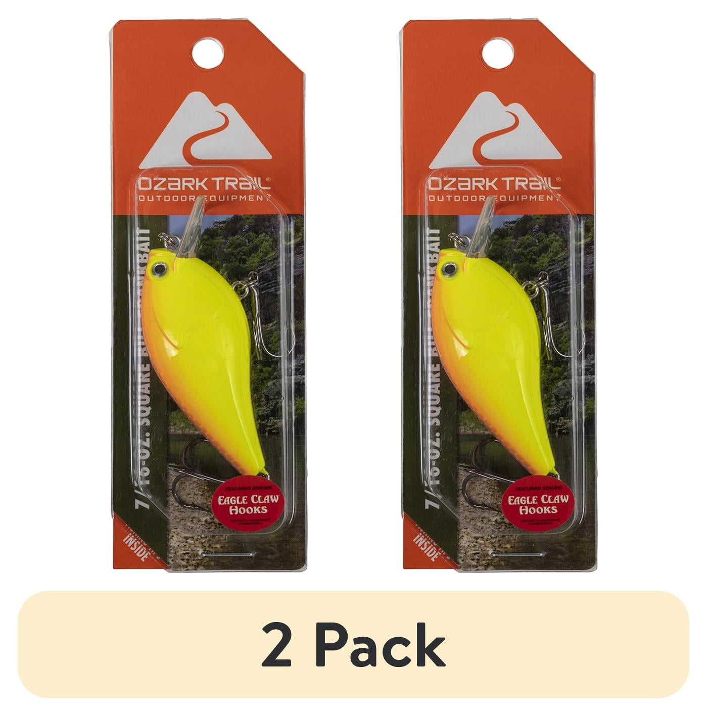 (2 pack) Ozark Trail 3/8-Ounce Square Bill Crankbait Fishing Lure - Hot Brown