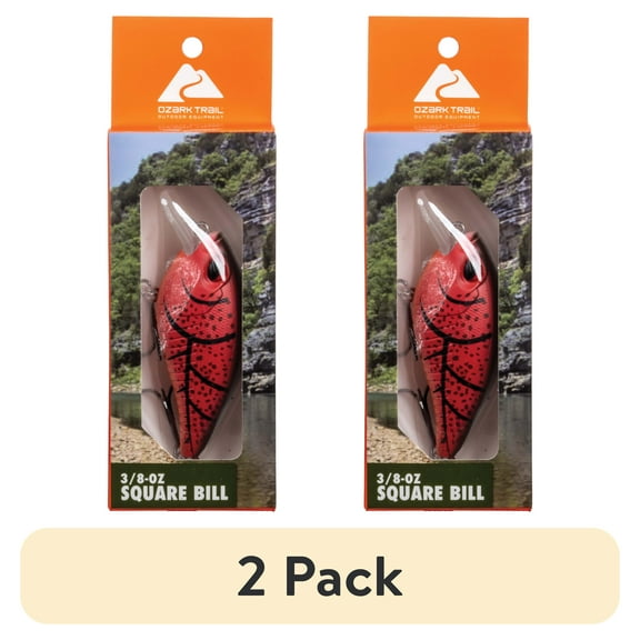(2 pack) Ozark Trail 3/8oz Squarebill Lure- Red Craw