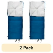 2 pack Ozark Trail 35 F Cool Weather Rectangular Sleeping Bag with Recycled Polyester and ZIP SHIELD