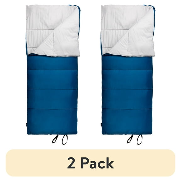 (2 pack) Ozark Trail 35F Rectangular Sleeping Bag with 47% Recycled Polyester and ZIP SHIELD