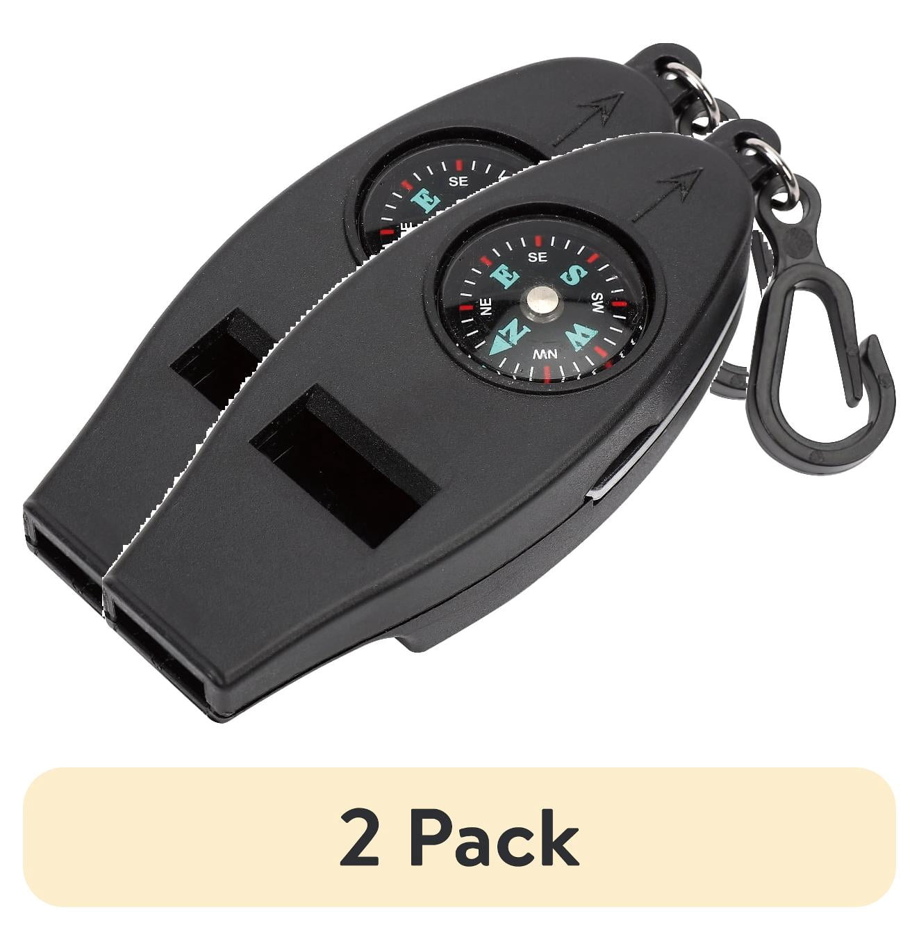 (2 pack) Ozark Trail 4-Function Plastic Whistle, Black