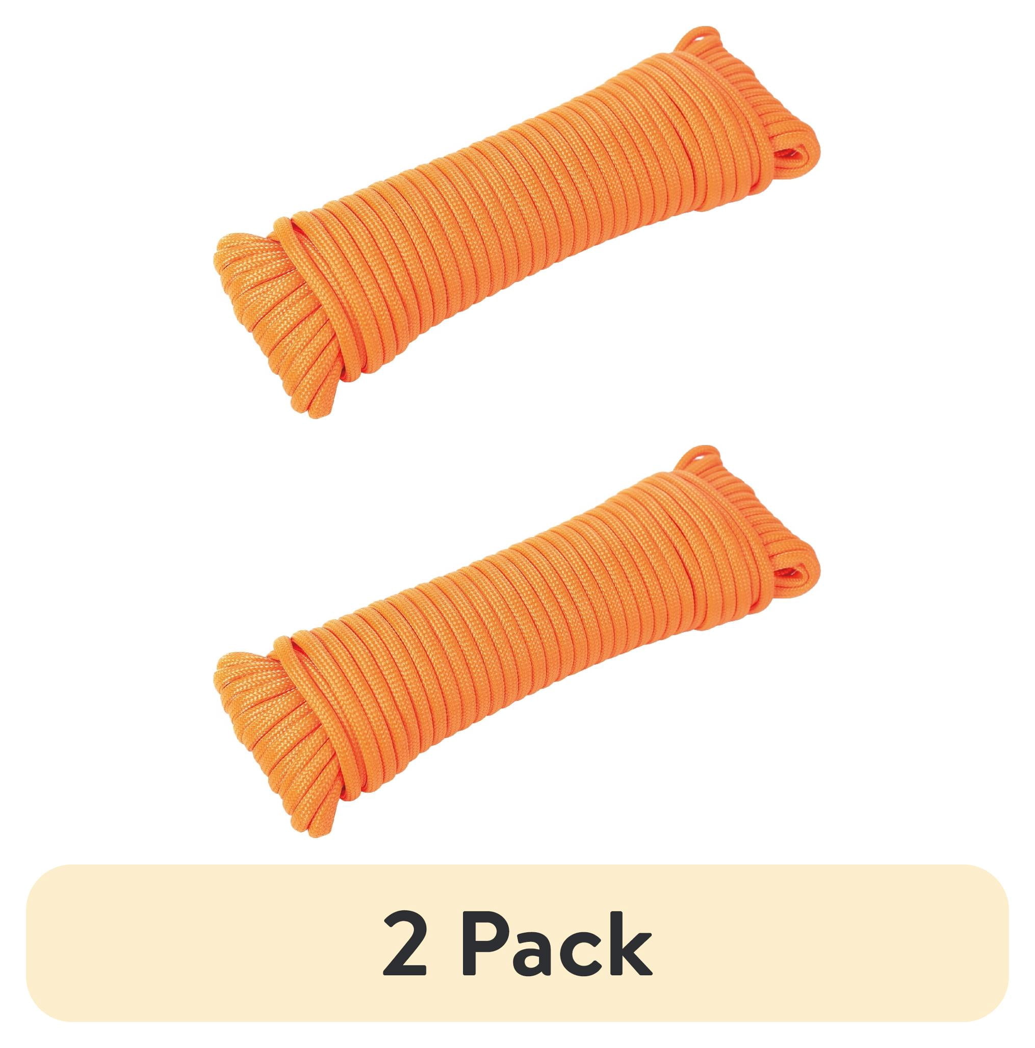 (2 pack) Ozark Trail 550 lb Polyester Paracord Rope, Orange, 50'