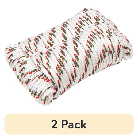 (2 pack) Ozark Trail Polyester Utility Cord, White, 50 ft