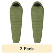 (2 pack) Ozark Trail 50F Compact Mummy Adult Sleeping Bag, Green, 88.6 in x 31.5 in