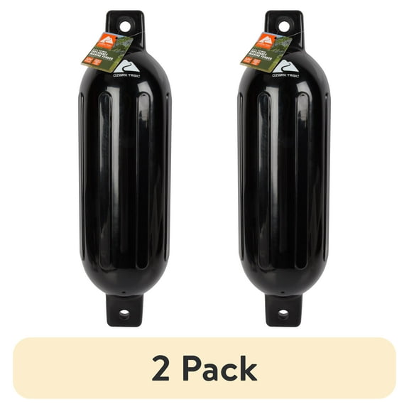 (2 pack) Ozark Trail 6.5" x 23" Inflatable Boat Bumper Marine Boat Fender, Black