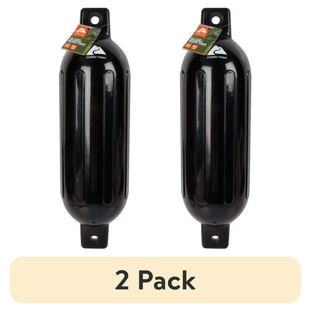 (2 pack) Ozark Trail 6.5" x 23" Inflatable Boat Bumper Marine Boat Fender, Black