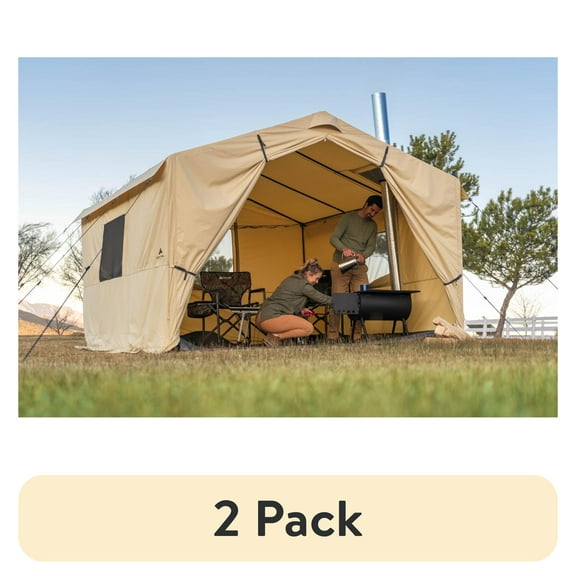 (2 pack) Ozark Trail North Fork 6-Person Camping Tent with Stove Jack