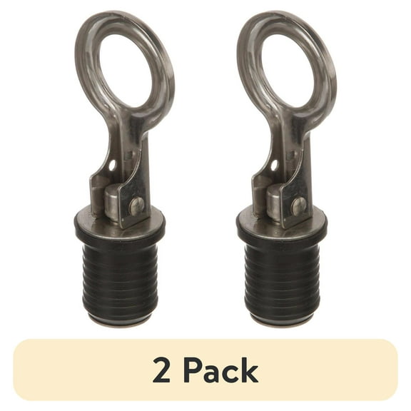(2 pack) Ozark Trail 7520PDOT2 Marine Stainless Steel Snap Handle Drain Plug