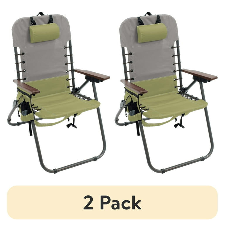 Ozark Trail Adult Bungee Backpack Chair 2 Pack Moss Green with