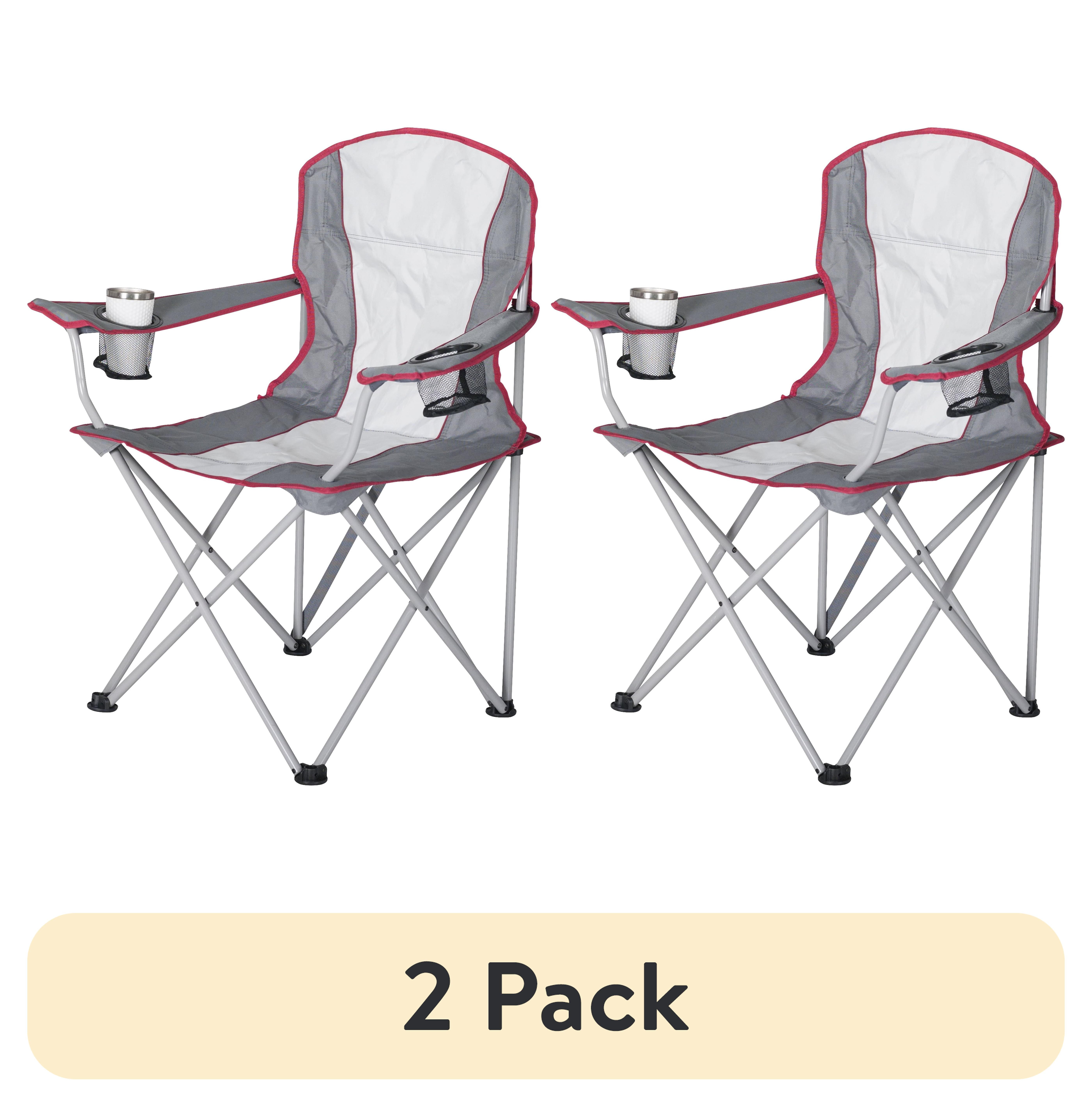 (2 pack) Ozark Trail, Adult Oversized Quad Chair, 9.2lbs, White & Gray Polyester Fabric - Walmart.com