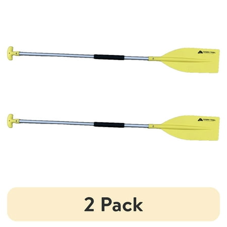 (2 pack) Ozark Trail Yellow Aluminum and Plastic Hand Kayak Paddle, 4.5'