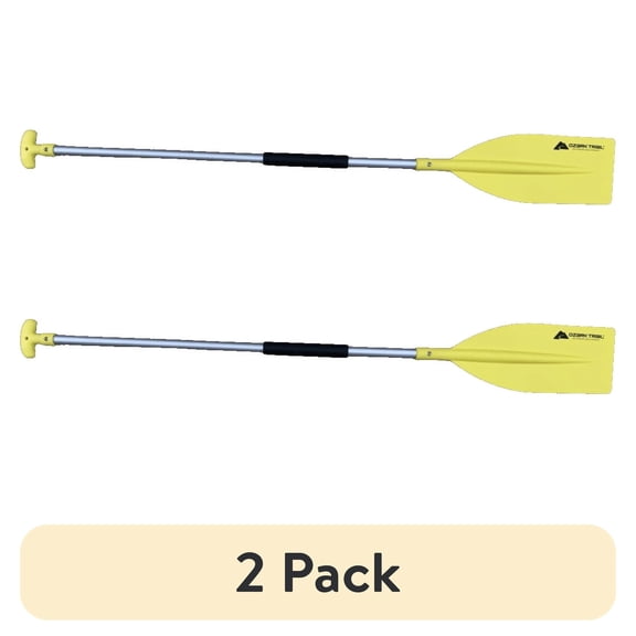 (2 pack) Ozark Trail Yellow Aluminum and Plastic Hand Kayak Paddle, 4.5'
