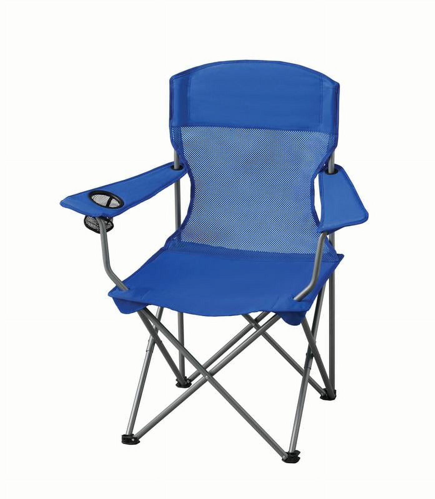 (2 pack) Ozark Trail Basic Mesh Chair, Blue, Adult, 32.28in x 20.28in x 37.60in