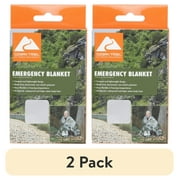 (2 pack) Ozark Trail Camping Emergency Survival Blanket, Reusable,1.5 oz