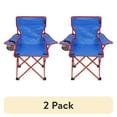thumbnail interactive-video image 1 of (2 pack) Ozark Trail Quad Camp Chair with Cupholder for Kids, Blue, Child Use, 1 of 8