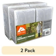 2 pack Ozark Trail Clear Emergency Poncho - 10 Pack