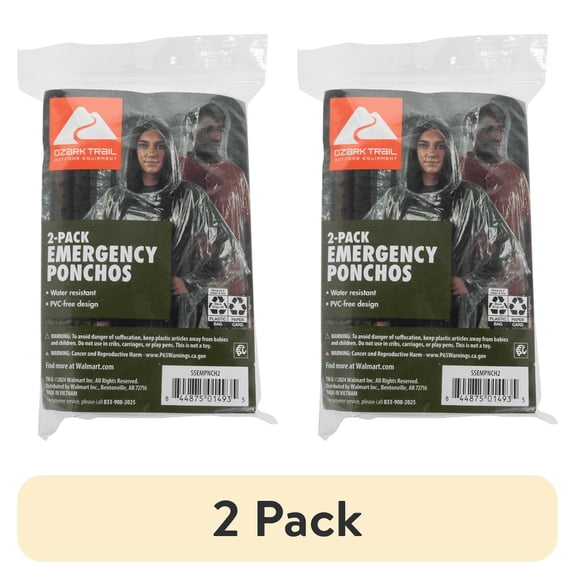 Ozark Trail Emergency Poncho Counts 1,2, 10